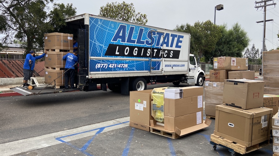 Loading boxes into truck
